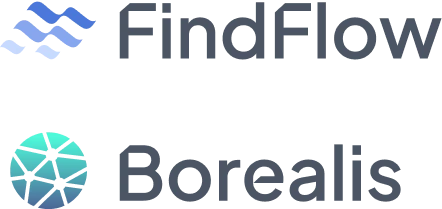 Logos for FindFlow and Borealis on a light background.